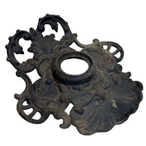 Antique Black Ornate Cast Iron Desktop Ink Well-Imprinted JM18B-1 For parts